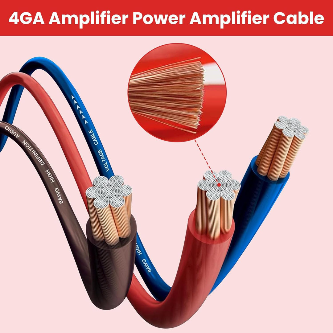 Verstärker Kabelsatz, Anschluss-Set Auto Verstärker Kabel Set, Subwoofer Kabel Set Endstufe Kabel, C