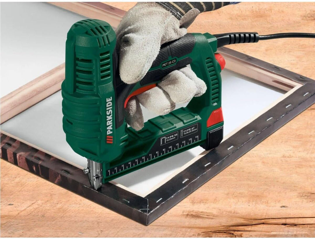 PARKSIDE Elektrotacker PET 25 C3 bis 35 mm Nägel 25 mm Klammern