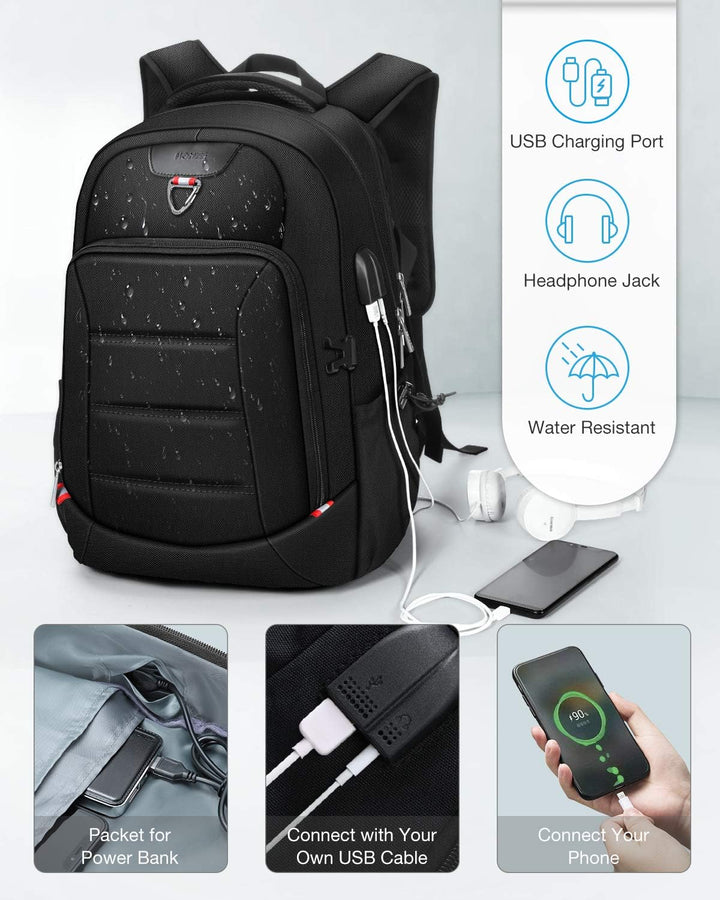 HOMIEE Laptop Rucksack Herren 17 Zoll, Laptoprucksack Laptop Backpack Men Business Gross Rucksack Ar