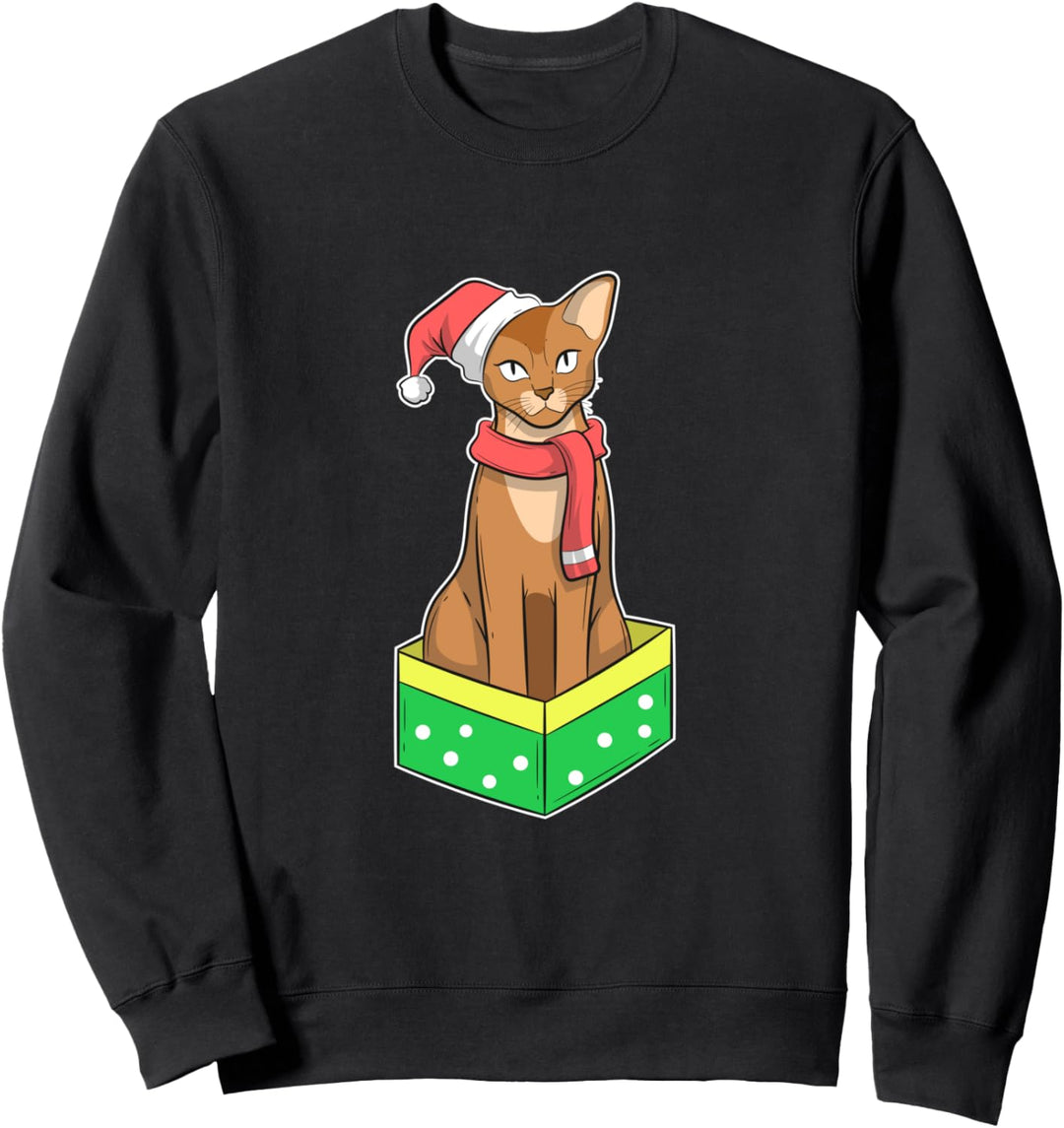 Weihnachts-Abessinier, der in der Gegenwart sitzt Sweatshirt