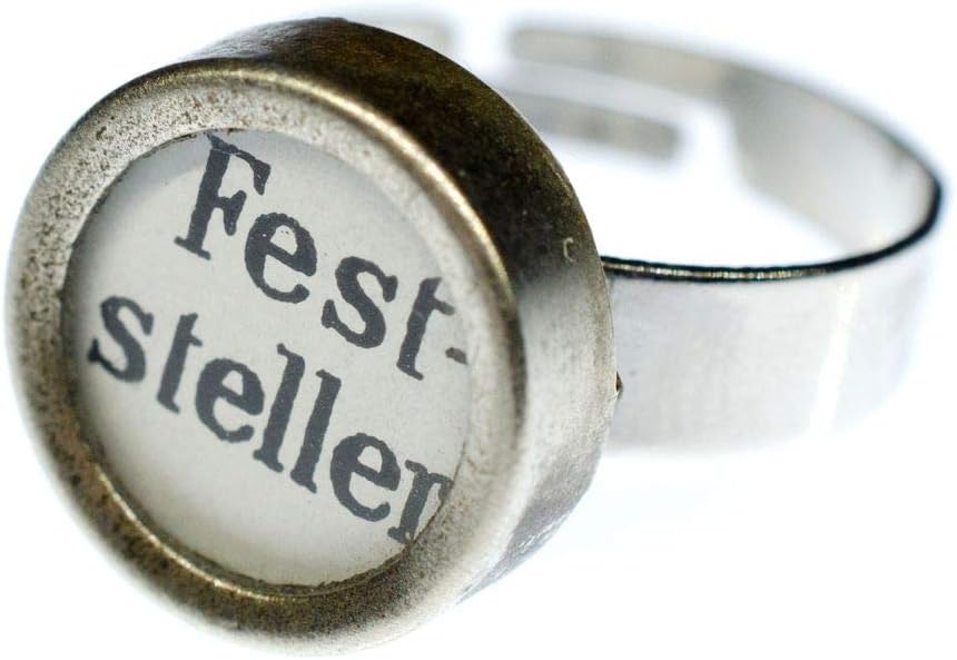 Miniblings Ring Feststeller Schreibmaschinentaste Vintage Upcycling weiss - Handmade Modeschmuck I F