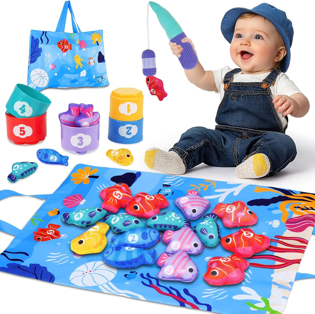 Avesa Montessori Spielzeug ab 1 2 Jahr Kinder, Angelspiel Baby Spielzeug Kinderspielzeug für 6-12 12