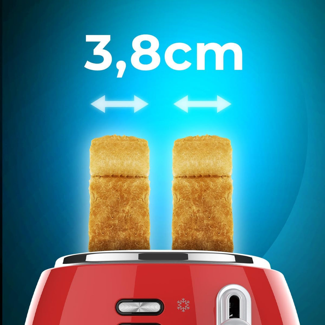 Cecotec Vertikaler Toaster 2 Kurze Schlitze Toast&Taste 800 Vintage Light Red. 850 W, 2 Brotscheiben