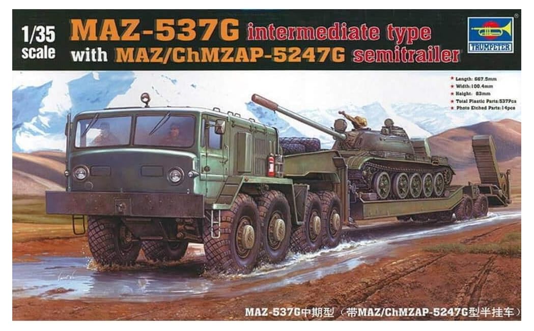 Trumpeter 00211 Modellbausatz MAZ-537G intermediate Type