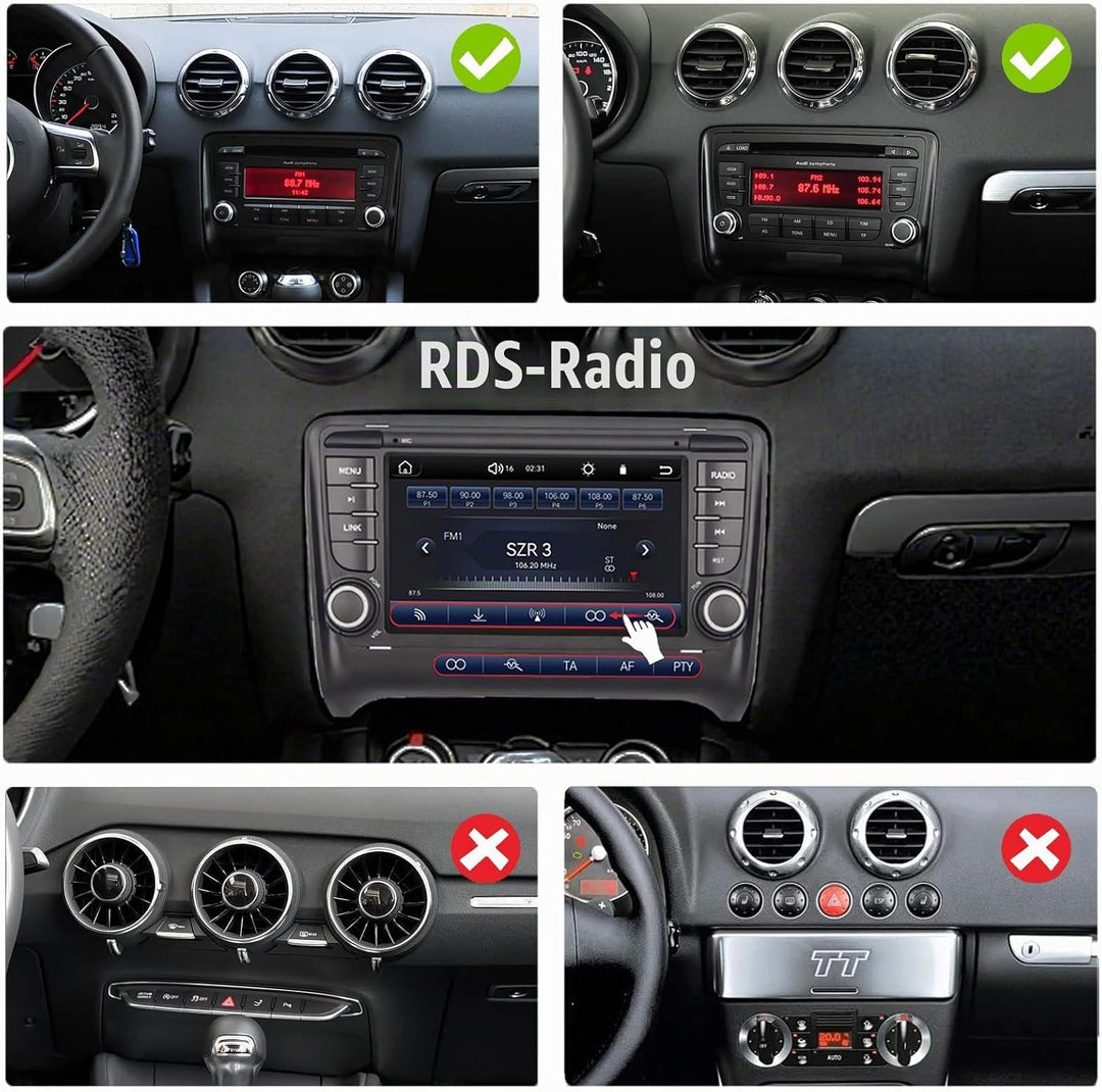 Linux Autoradio für Audi TT MK2 8J 2008-2014 Blitzstart/Bluetooth/Wireless CarPlay/Android Auto/FM/A
