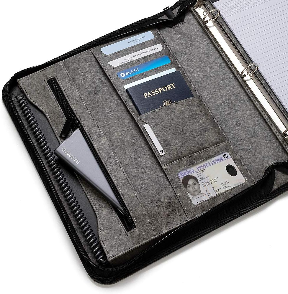 Forevermore Portfolios Padfolio Binder – Professionelles Reise-Organizer-Etui aus Kunstleder für Tab