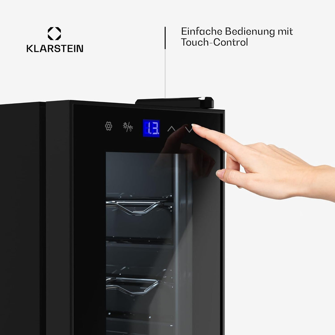 Klarstein Weinkühlschrank,1 Zone Getränkekühlschrank mit Glastür, Leiser Indoor/Outdoor Kühlschrank,