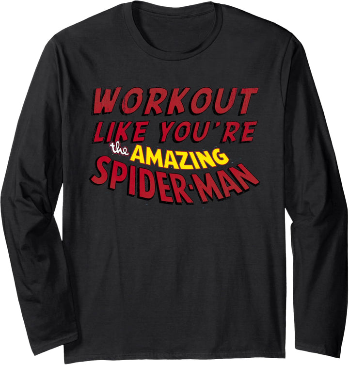 Marvel Workout Like You're The Amazing Spider-Man Gym Text Langarmshirt