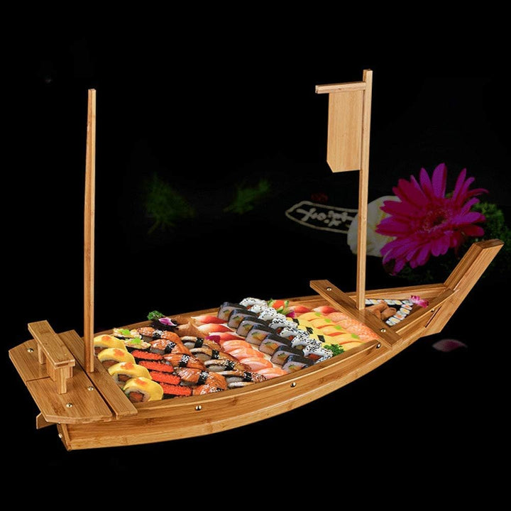 WINAKUI Sushi-Serviertablett aus Holz, 71 cm, Sushi-Teller für Restaurant oder Zuhause, grosses Sush