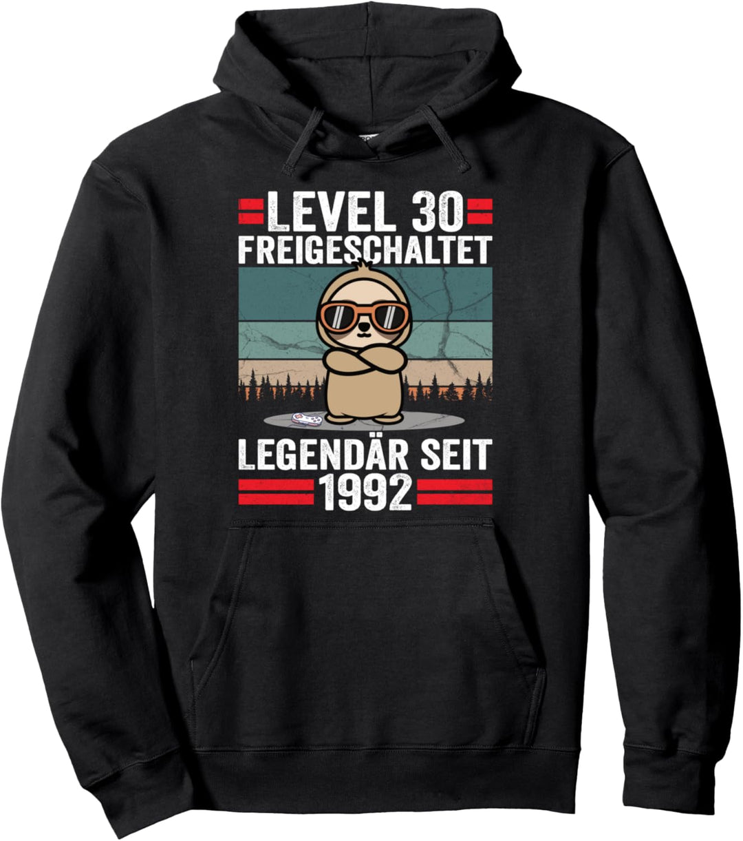 30. Geburtstag Mann 30 Jahre Gamer Level Legendär 1992 Pullover Hoodie