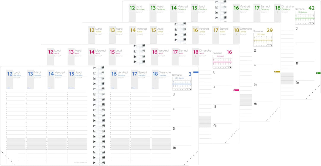 Quo Vadis - Kollektion: Time & Life Time & Life Medium mit Gummizug – Kalender – Wochenansicht – For