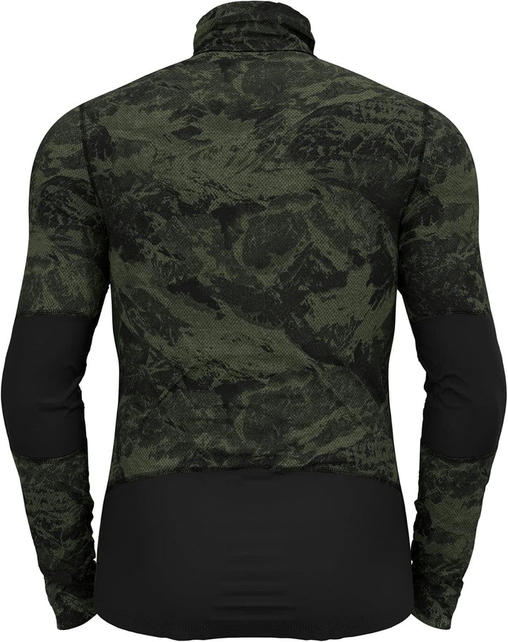 Odlo Herren Bl Top Turtle Neck L/S Half Zip Whistler Eco Langarmshirt, S Olivine - Black