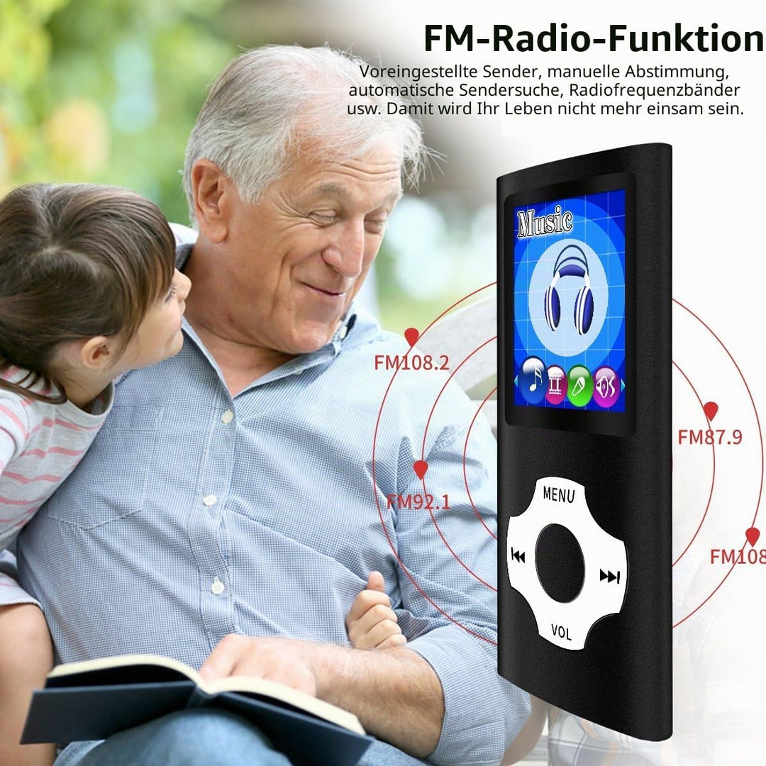 Mymahdi MP3 / MP4 Portable Player, schwarz mit 1,8 Zoll LCD Bildschirm und memory card Kartensteckpl