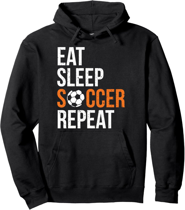 Essen Schlafen Fussball-Wiederholung Fussballwiederholung Fussb Pullover Hoodie