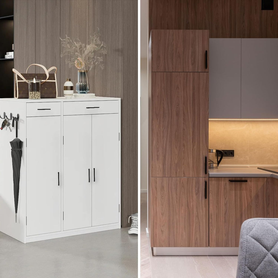 HauSun 15 Stück Möbelgriffe 160mm Schwarz Küchengriffe aus Edelstahl Schrankgriffe mit Schrauben Tür