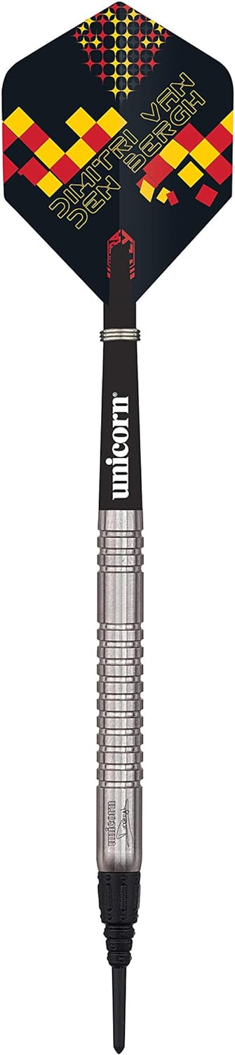 Unicorn Maestro 90% Tungsten-Dimitri Van Den Bergh Dartpfeile mit Stahlspitze 18 g Schwarz/Rot/Orang