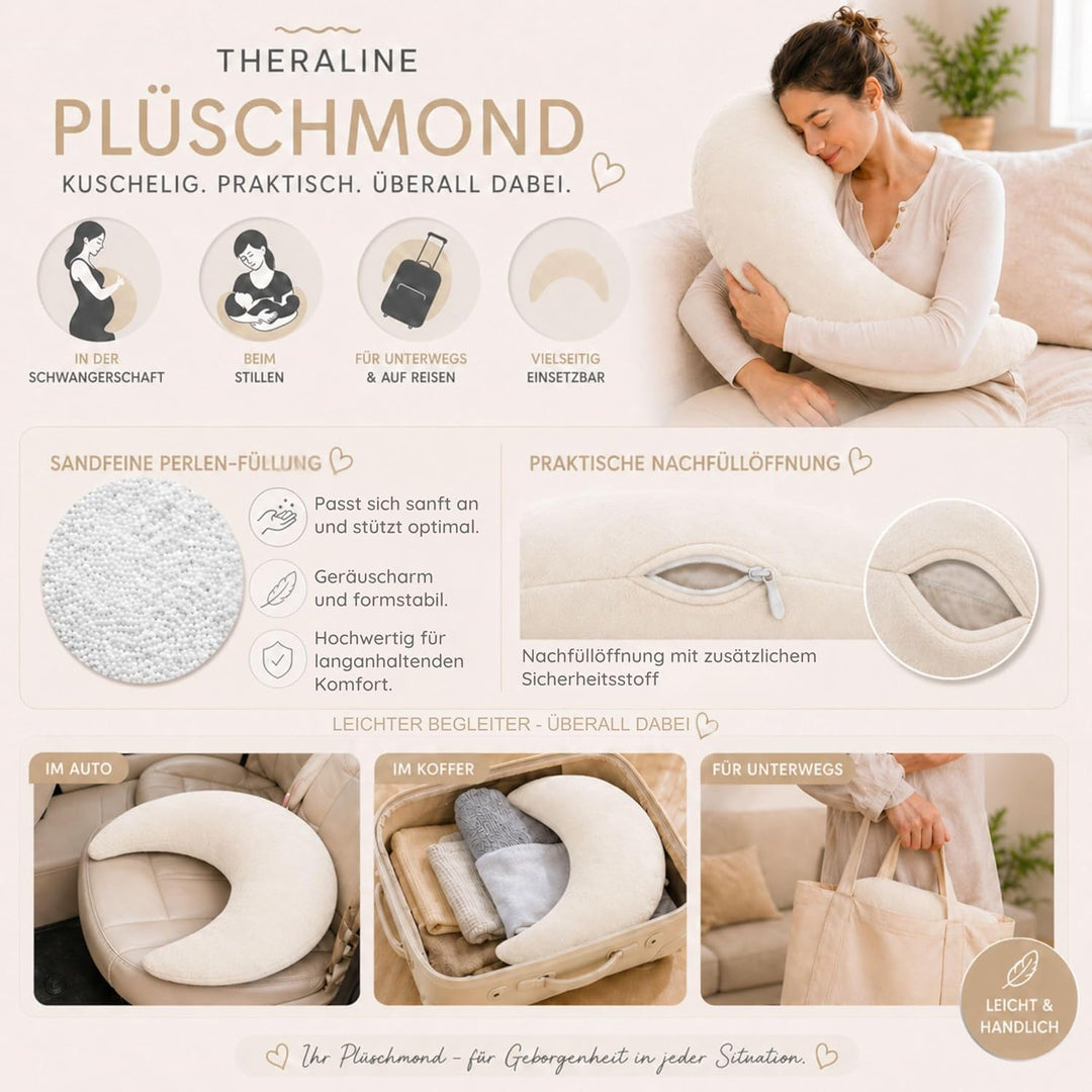Kinderhaus Blaubär Set Theraline Plüschmond Stillkissen & Bauchstützkissen mit Stoffwindel Schmuse-
