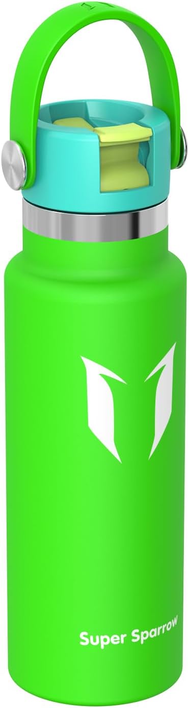 Super Sparrow Trinkflasche Edelstahl - Thermobecher - 350ml, 500ml, 750ml, 1L - Standardmund Stroh-D