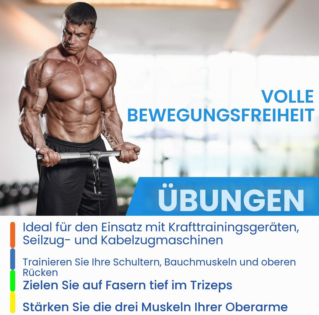 Yes4All Kabelbefestigung, Trizepssei, Gerade Rotierende Stange, V-förmige Stange, Doppel-D-Griff, Tr