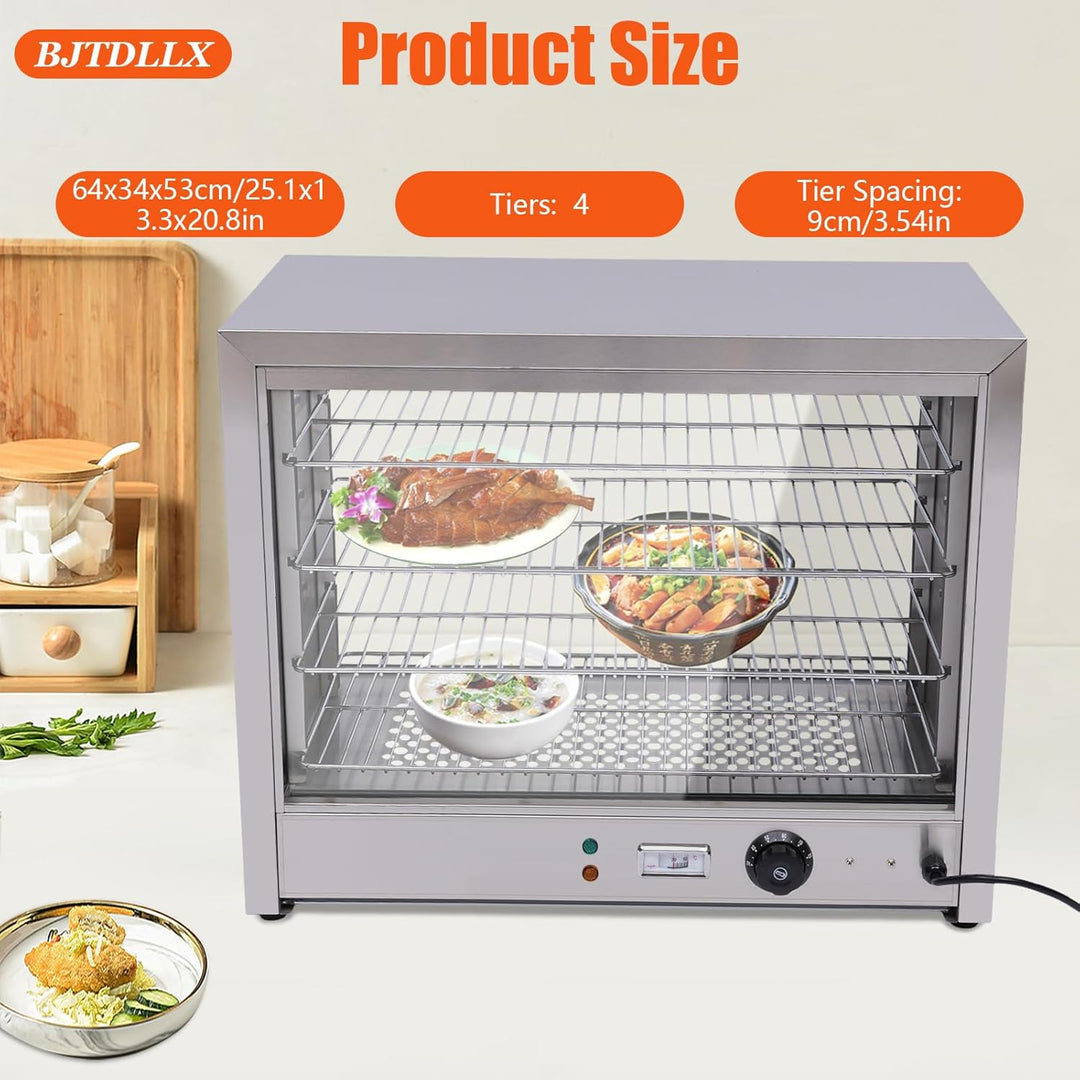 Warmhaltevitrine Catering Heisse Theke Wärmeschrank Speisenwärmer 800W Essen Wärmetheke Aufsatzvitri