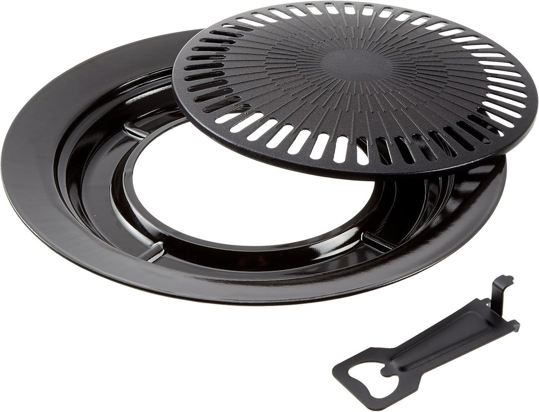 Bright Spark Grillplatte, Stahl, pulverbeschichtet, Antihaftbeschichtung, 32 cm Durchmesser, Grau, e