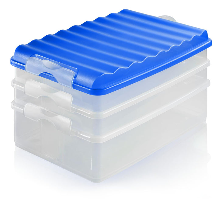 com-four® Lunch-Box mit mehreren Fächern - Aufschnittbox stapelbar für den Kühlschrank - Brotdose au