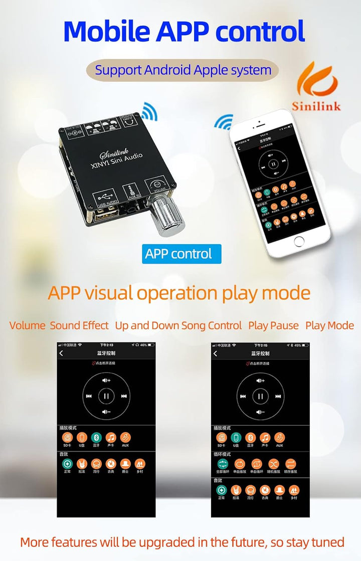 50 W + 50 W Bluetooth 5.0-Verst?rkerplatine 50 W Audio-Verst?rkerplatine Zweikanal-DC5-24 V für kabe