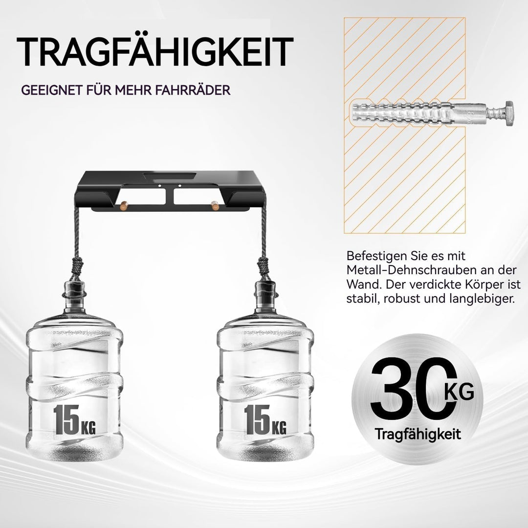 Fahrrad Wandhalterung - Grosse Aufbewahrungsschale 35x30cm für Helme, hält bis 30kg - Geeignet für R