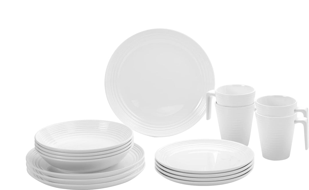 Brunner 0830160N.C7T Teller und Tassen-Set aus bruchsicherem Melamin, 16 Stück, Spherica