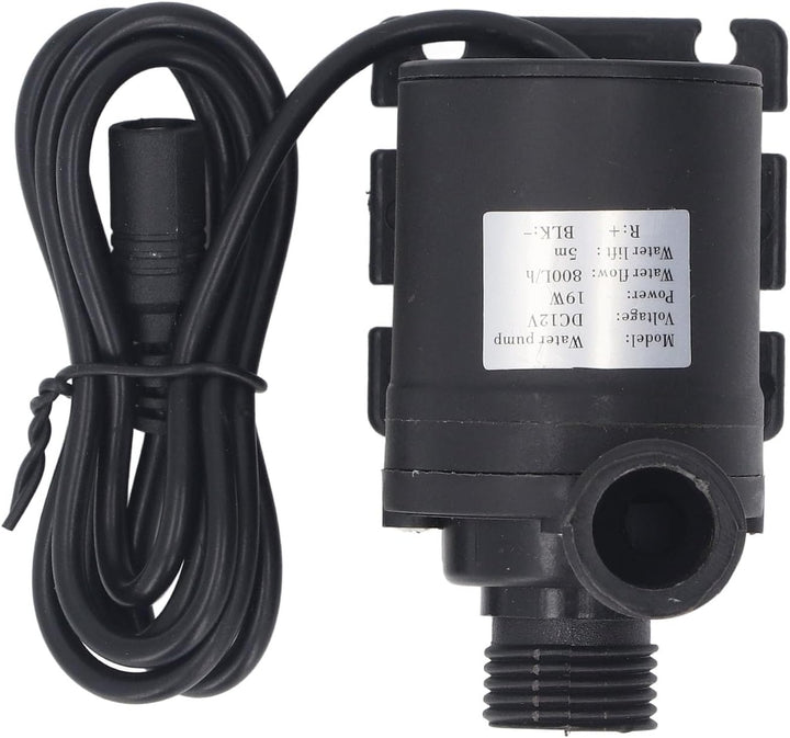 FILFEEL Leise Tauchpumpe mit 5 m Förderhöhe, 200 GPH für Brunnen, Aquarien &amp; Hydrokultur – DC 12 V,