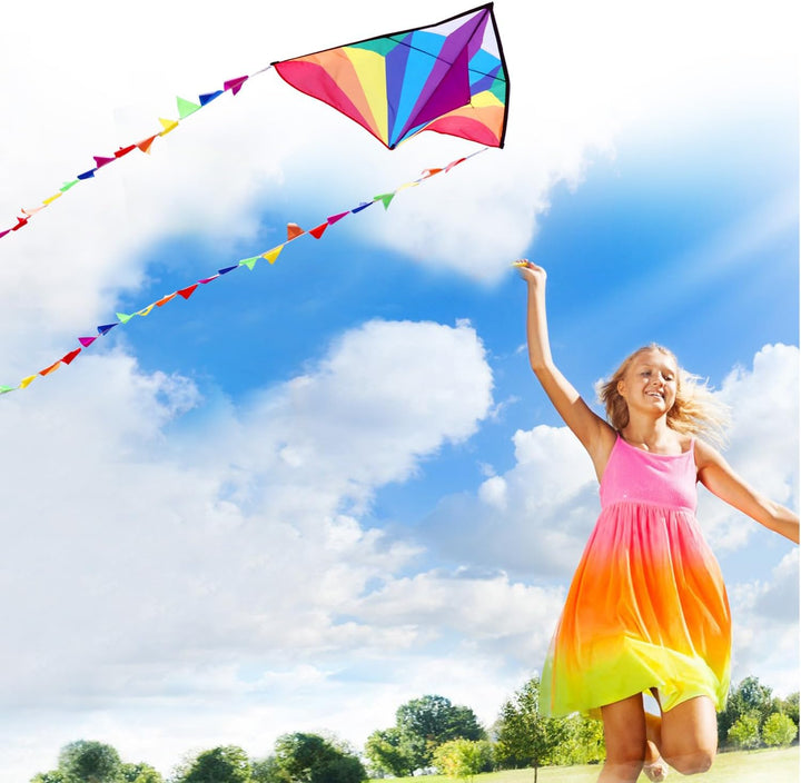 HONBO Children's Kite Large Delta Kites for Children and Adults for Beach Trip Outdoor Games, Perfec