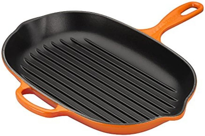 Le Creuset Signature Ovale Grillpfanne aus Gusseisen, mit Hilfsgriff und zwei Ausgiessern, für alle