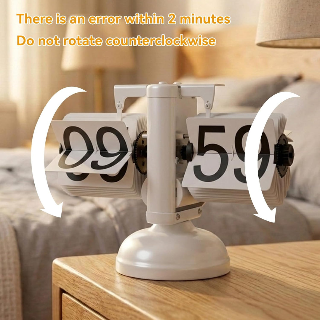HERCHR Flip-Schreibtischuhr, Retro-Digital-Flip-Down-Uhr, Retro-Flip-Uhr, Automatische mechanische S
