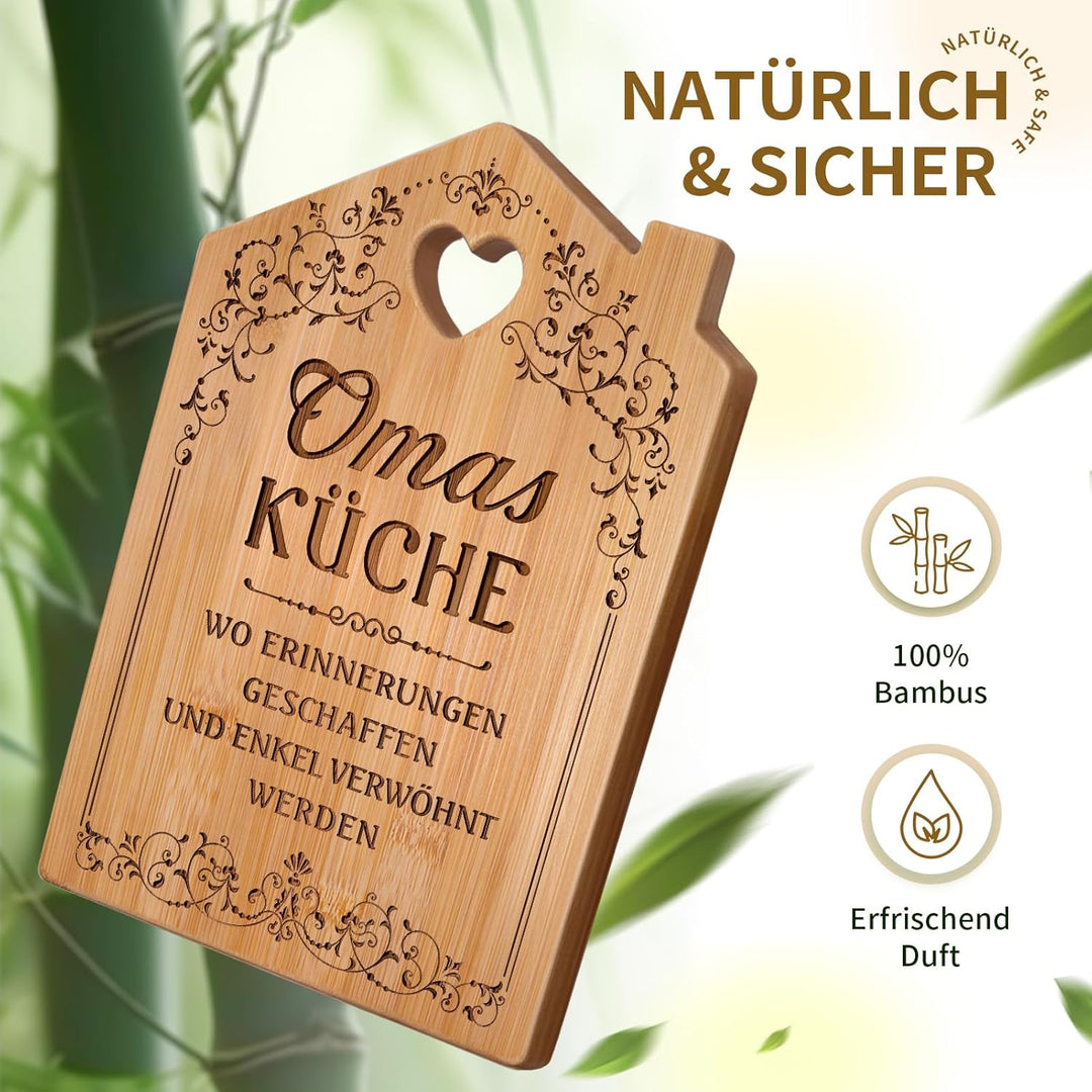 Oma Geschenk - Graviertes Bambus Schneidebrett, Oma Geschenk Geburtstag, Beste Oma Geschenke, Geburt