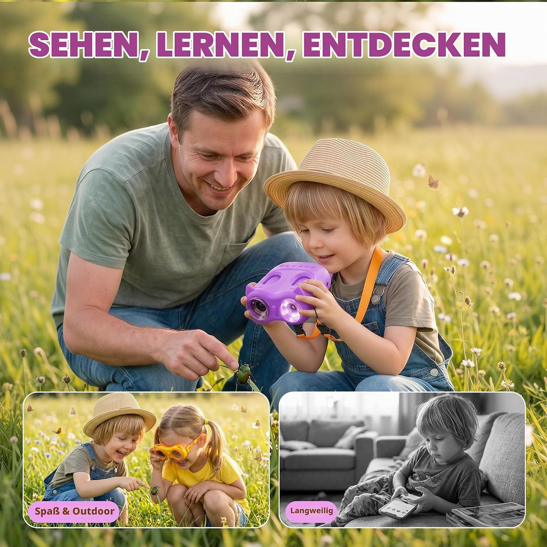 1000X Digital Mikroskop für Kinder Pocket: 2-in-1 Lupe &amp; 10X Teleskop - Geschenk für Jungen Mädchen