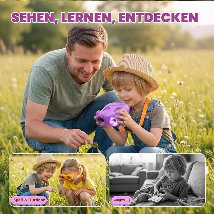 1000X Digital Mikroskop für Kinder Pocket: 2-in-1 Lupe &amp; 10X Teleskop - Geschenk für Jungen Mädchen