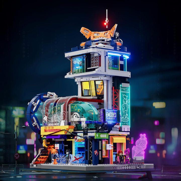 Cyberpunk Schwebezug-Station Baustein-Set