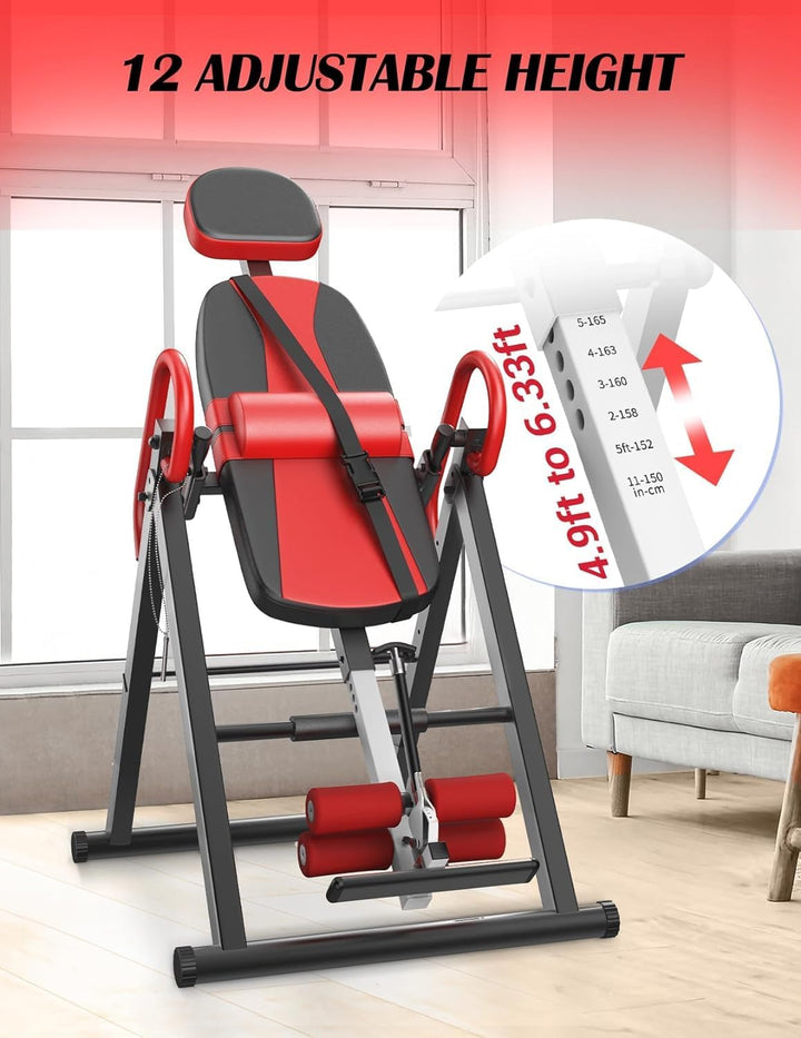 YOLEO Verstellbarer/Faltbarer Inversionsbank Mit Dreifacher Sicherheitsverriegelung, Schwerkraftrain