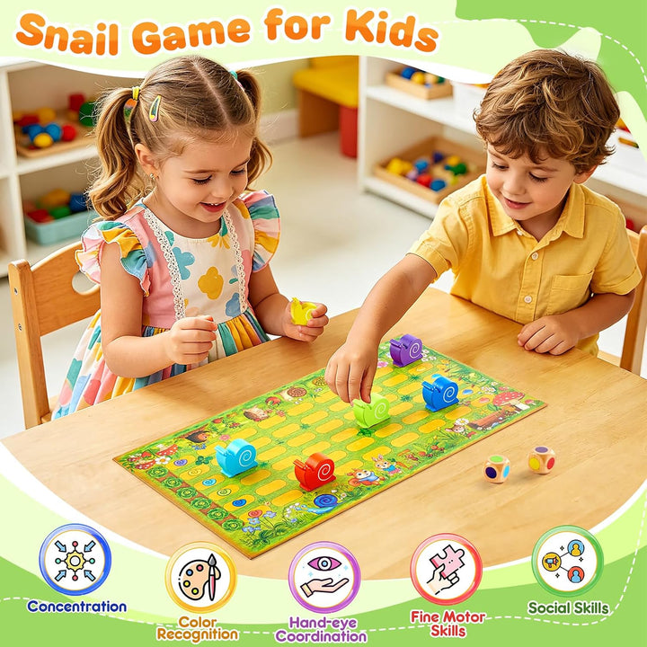 Kleine Schnecke Spiel, Klassiker Brettspiel &amp; Familienspiel ab 3-6 Jahren, Schneckenrennen Spiele fü
