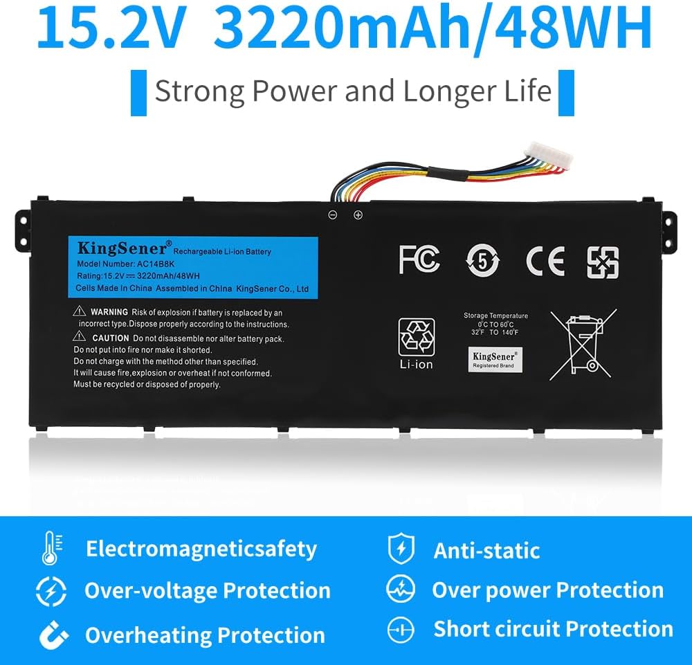 KingSener AC14B8K Laptop Akku für Acer Aspire ES1-131 ES1-311 ES1-331 ES1-511 ES1-512 E5-771 R3-131T
