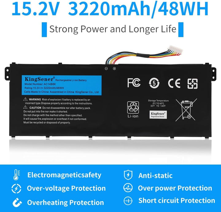 KingSener AC14B8K Laptop Akku für Acer Aspire ES1-131 ES1-311 ES1-331 ES1-511 ES1-512 E5-771 R3-131T