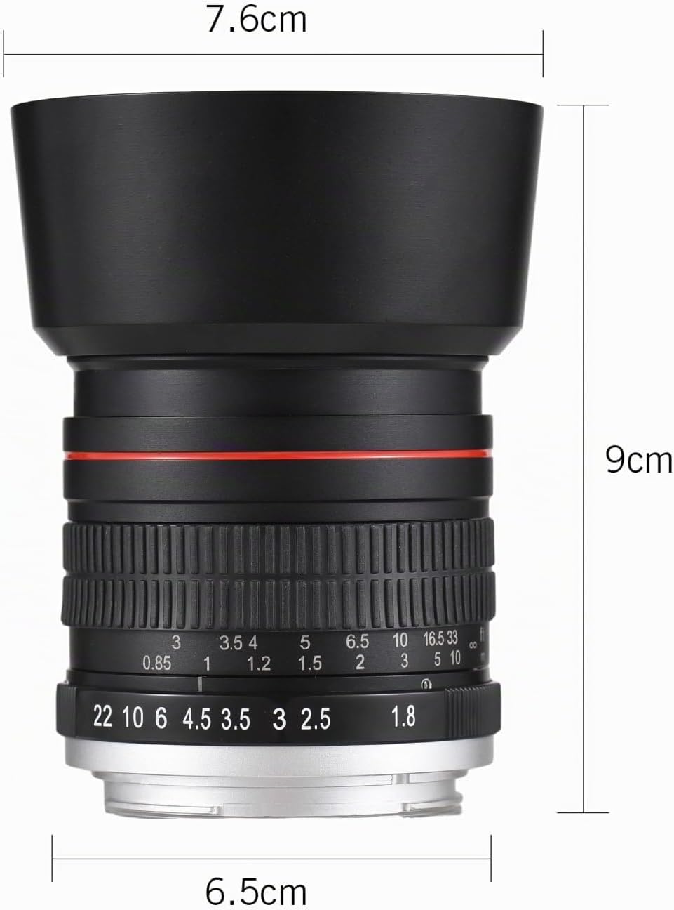 Andoer 85 mm Fixfokus Kameraobjektiv F1.8 grosse Blende manueller Fokus mit EF-Halterung 7 Gruppen 1
