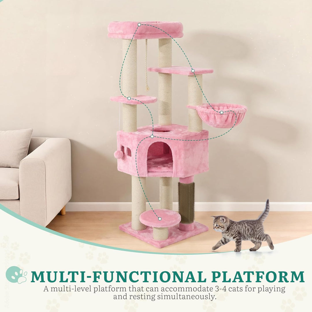 YITAHOME Kratzbaum, Katzenkratzbaum, für Grosse Katze, Katzenbaum, Katzenbürsten, 11 cm Dicke Stämme