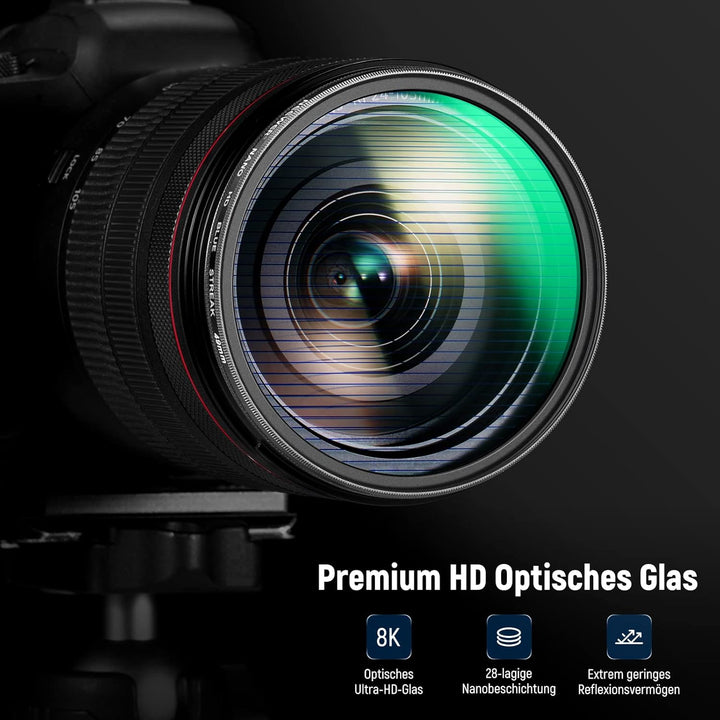 NEEWER 49mm Blue Streak Anamorphic Filter optisches HD Glas, um 360 ° drehbarer Anamorpher Streulich