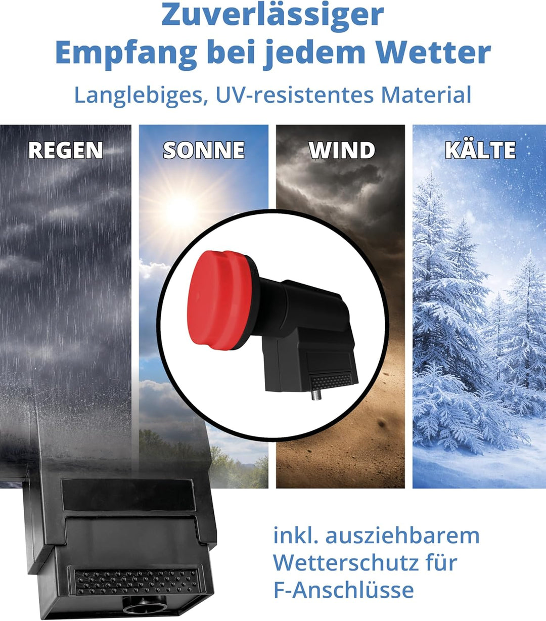 Megasat 040199 Unikabel II Diavolo Quattro LNB, Schwarz, Rot