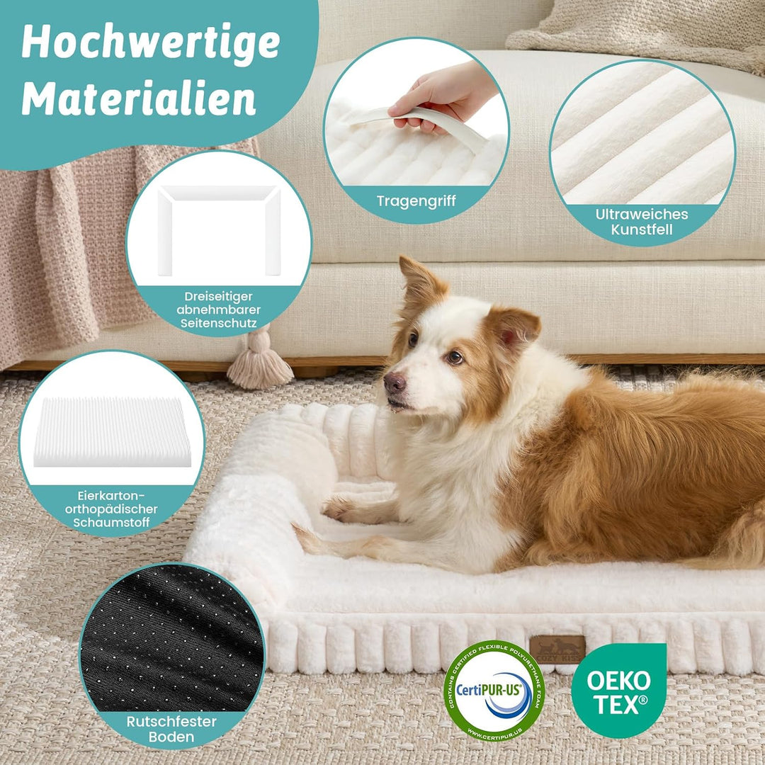 COZY KISS Orthopädisches Hundebett für Extra Grosse Hunde 110x80x17cm – Hundesofa mit Weichem Kunstf
