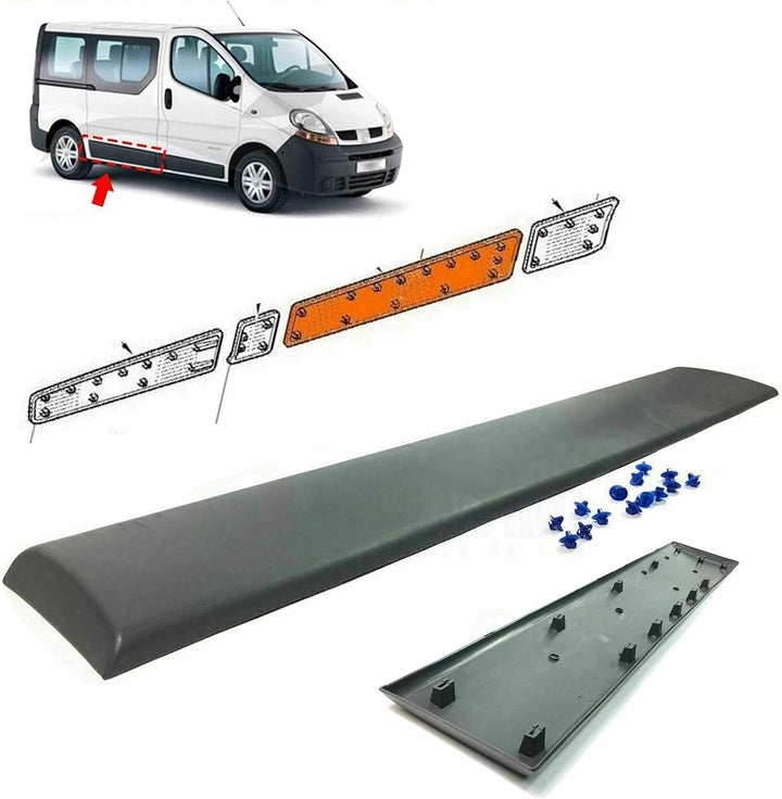 MKAREPART Seitentür Komplettes Zierleisten-Set Rechts Kompatibel mit Vivaro Trafic MK2 Primaster 200