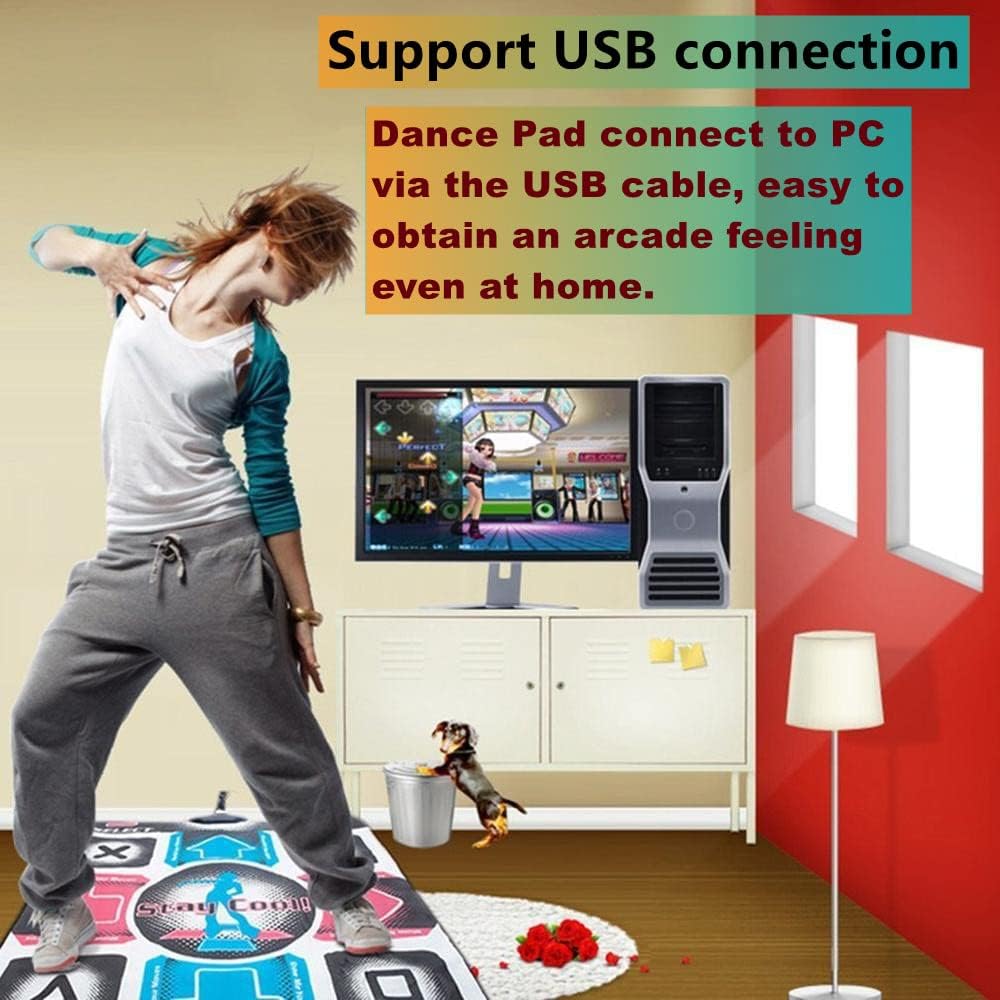 Dance Mat Tanzmatte rutschfest Abriebfest, DDR USB Dancing Pad, Fitness Körperformung Tanz Matte Kom