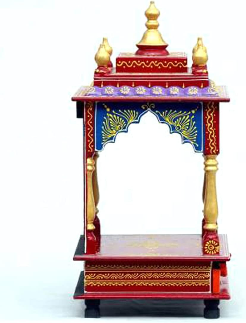 Home and Bazaar Rajasthani Ethno Handbemalt, handgefertigt, 27,9 x 27,9 x 61 cm Aussenmasse, 22,9 x