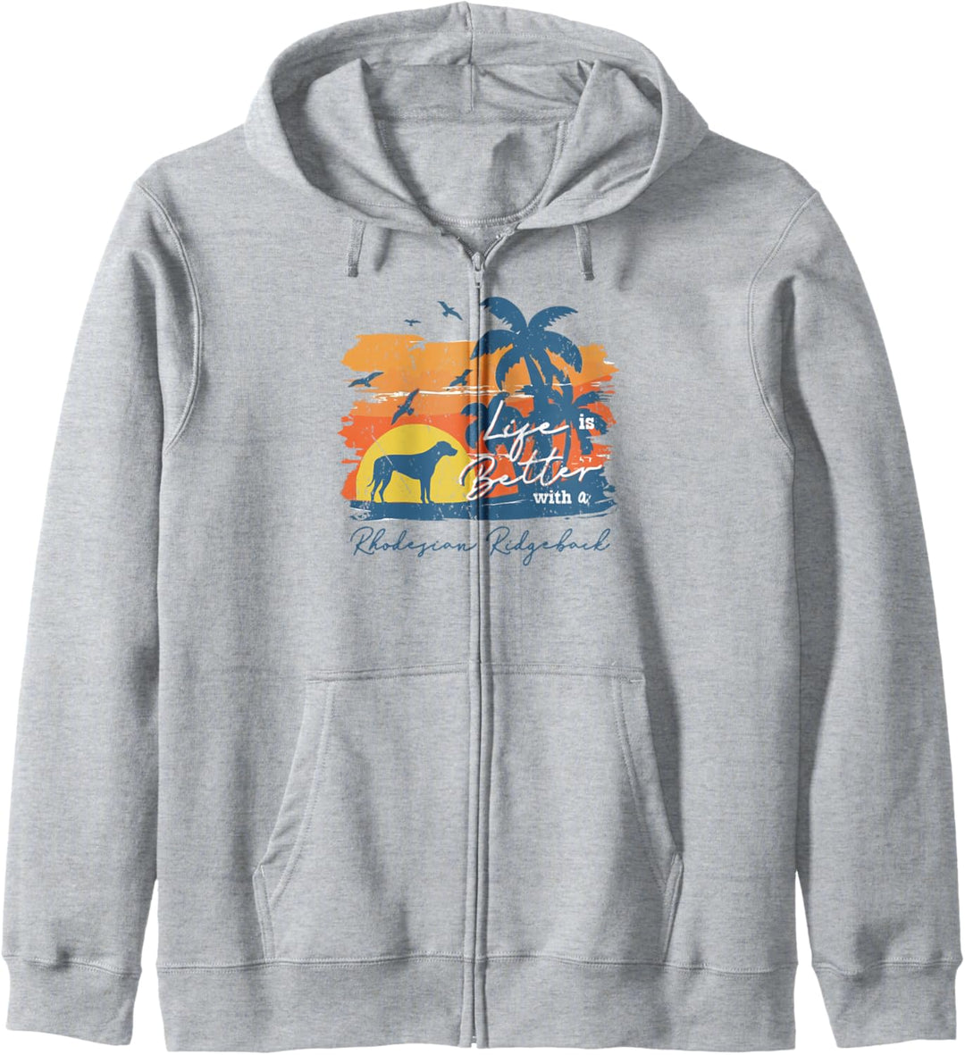 Rhodesian Ridgeback Life is Better Vintage Sonnenuntergang Kapuzenjacke
